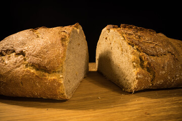Freshly baked loaf of bread - close up shot