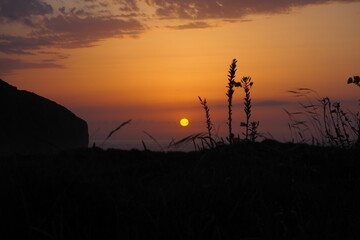 sunset in the mountains