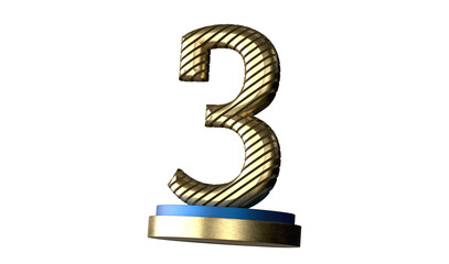 3rd place letter in 3d isolated