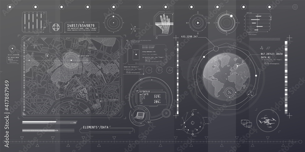 Poster a set of thin elements on the topic of geo location.