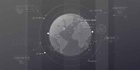 Design of a futuristic software interface for planetary search.