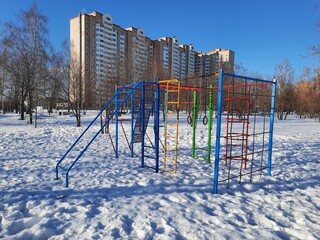 playground in snow