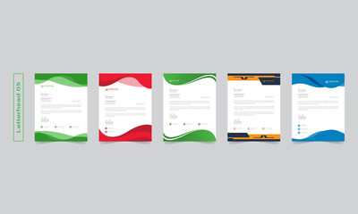 Letterhead design set, Modern corporate letterhead design template © Graphicex2