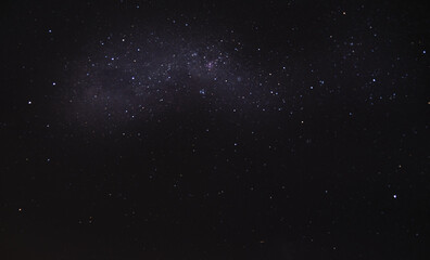 Fototapeta na wymiar a long exposure of the dark sky with the stars