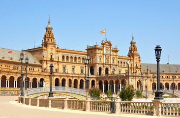 Fototapeta na wymiar Architecture of Spain square, Seville, Spain
