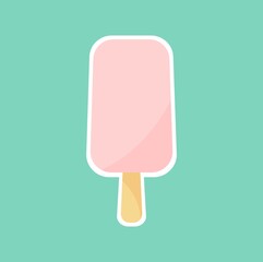 Ice cream on a stick in pastel colors. Funny minimalist print. Design for decor, paper and textiles.