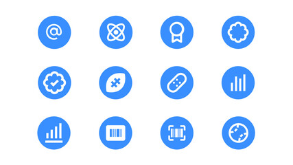 Ui icon pack  with blue Circle