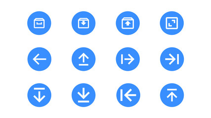 Ui icon pack  with blue Circle
