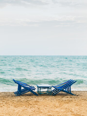 Beach chair in front the sea