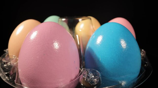 A variety of colorful Easter eggs - close up shot