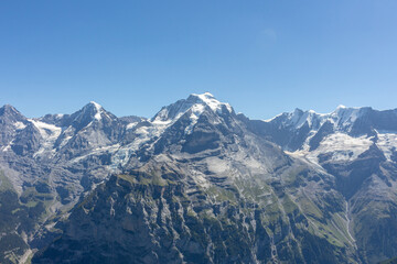Fototapeta na wymiar Majestic beautiful mountains view on Swiss Alps, beauty of fresh green nature, Switzerland
