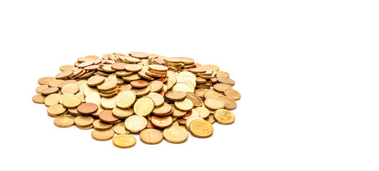 Stapel Euro münzen auf hellem Hintergrund