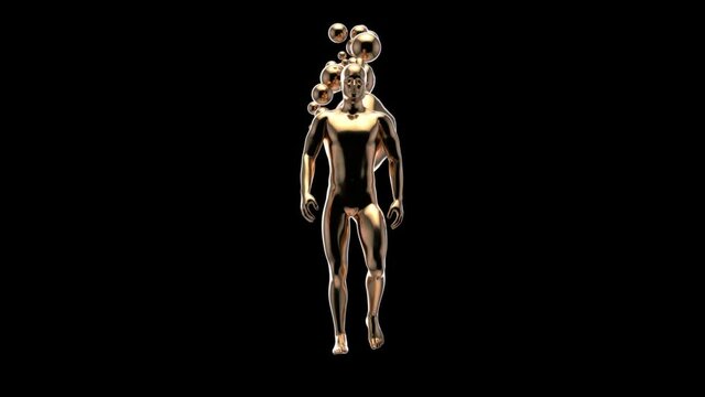 3D Anatomy concept of a Xray man walking