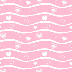 Seamless baby pattern with cute lines and heart. Ideal for baby fabrics, textiles, backgrounds, packaging, covers. Creative background vector