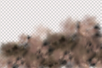 Realistic vector illustration.Sandstorm, a cloud of dust or sand flying.