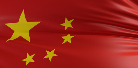 Republic of China Flag in Map 3d Illustration