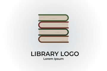 Stack of books logo in flat style. Book symbol illustration. Book library logo