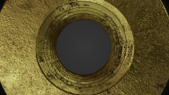 Rotating gold and rusted nut on dark background.
Animation of moving nut with mask included.