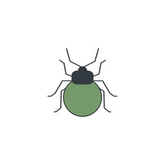 Mite flat icon. Colorful illustration of mite. Vector on white background cartoon style