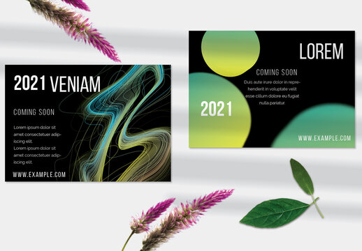 Flyer Layout with Abstract Motion Blur and Glowing Shape