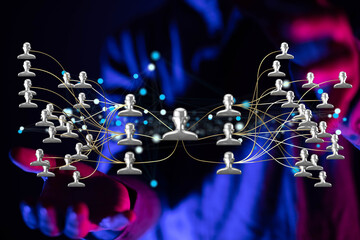 hierarchy connection team group 3d