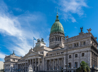 Fototapeta na wymiar Argentina, Buenos Aires, Congreso de la Nacion Argentina, the Argentinean Congress building.