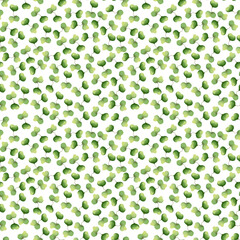 Seamless herbal pattern with watercolor green flavouring sprout, micro greens