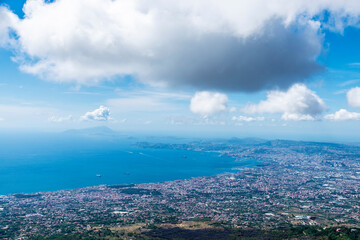 Fototapeta premium Overview of the coast and the city of Naples, Italy