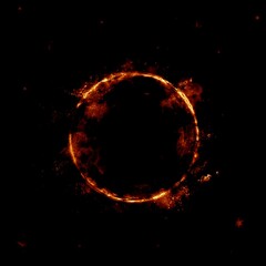 fiery circle sun eclipse fire cosmic