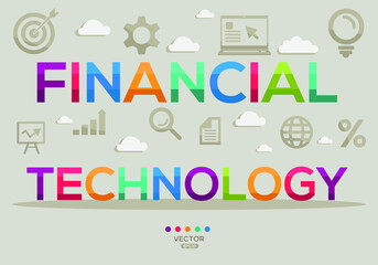 Creative (financial technology) Banner Word with Icon ,Vector illustration.