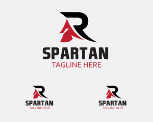 initial r spartan logo creative spartan logo