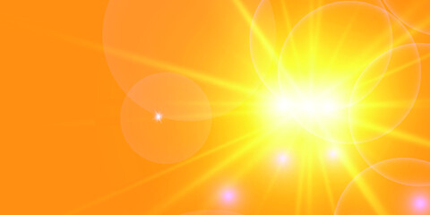 Light flare special effect with rays of light and magic sparkles. Glow transparent vector light effect. Sun.