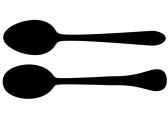 Kitchen spoons in a set. Vector image.