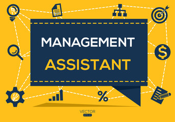 Creative (management assistant) Banner Word with Icon ,Vector illustration.