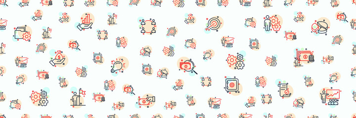 Business and finance Related Seamless Pattern Web Banner stock illustration