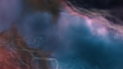 Space background with nebula and stars, nebula in deep space, abstract colorful background 3d render