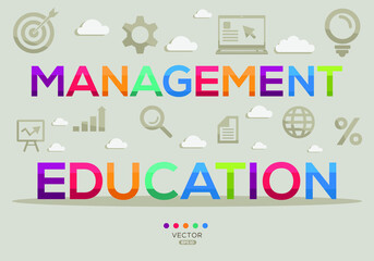 Creative (management education) Banner Word with Icon ,Vector illustration.