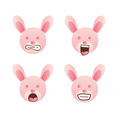 Bunny face smile collection design vector