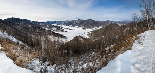 Panoramic view of Altay mountains