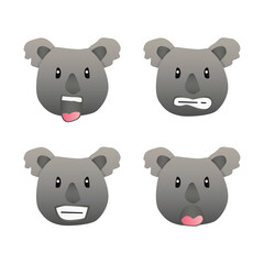 Koala face smile collection cartoon design vector