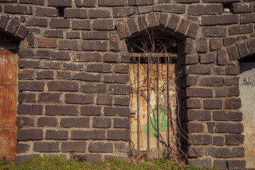 old wall with door