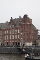 Amsterdam Central Station Buildings with Parked Bicycles