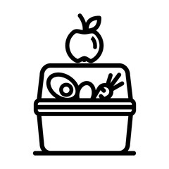 outline lunch box icon