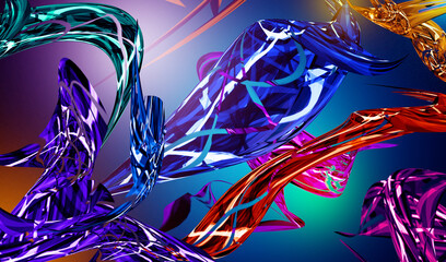 glass wave and lines form background design