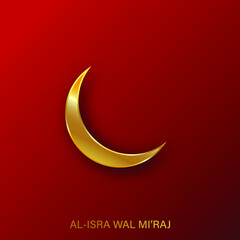 Plakat Vector Illustration of Al-Isra wal Miraj The night journey Prophet Muhammad. Islamic background design template. Al Isra Wal Miraj