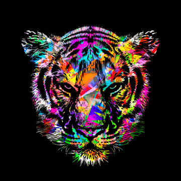 abstract colorful background with tiger