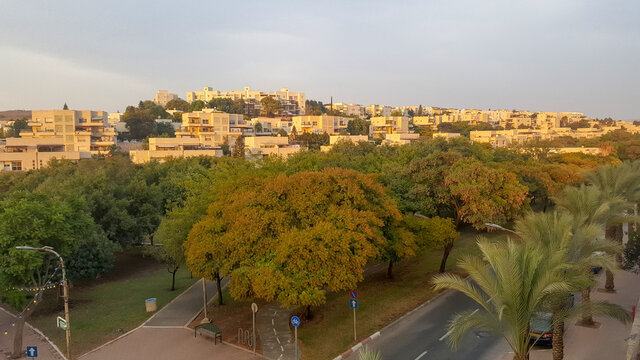 Street in Modiin, Israel, city without wires. Save Israel! Support Israel!