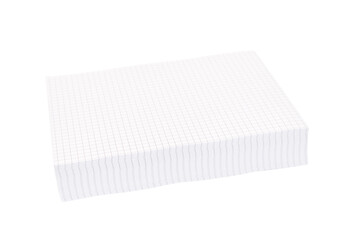 Checkered notebook isolated on white background.