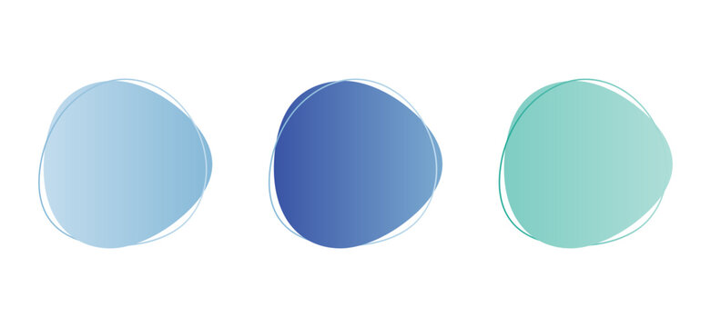 Gradient Shapes, Round Abstract Vector Set, Round Oblong Shape Set, Vector Illustration Background