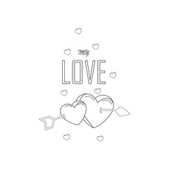 Isolated arrow hearts. Valentines day - Vector illustration